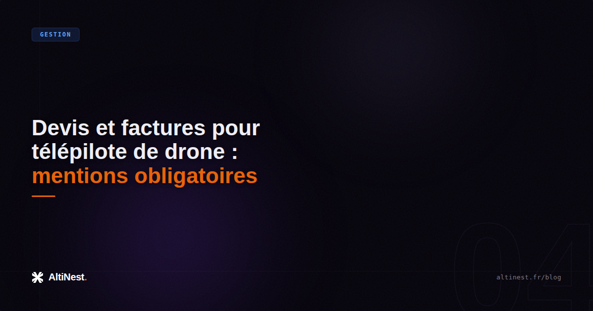 Devis et factures pour télépilote de drone : toutes les mentions obligatoires