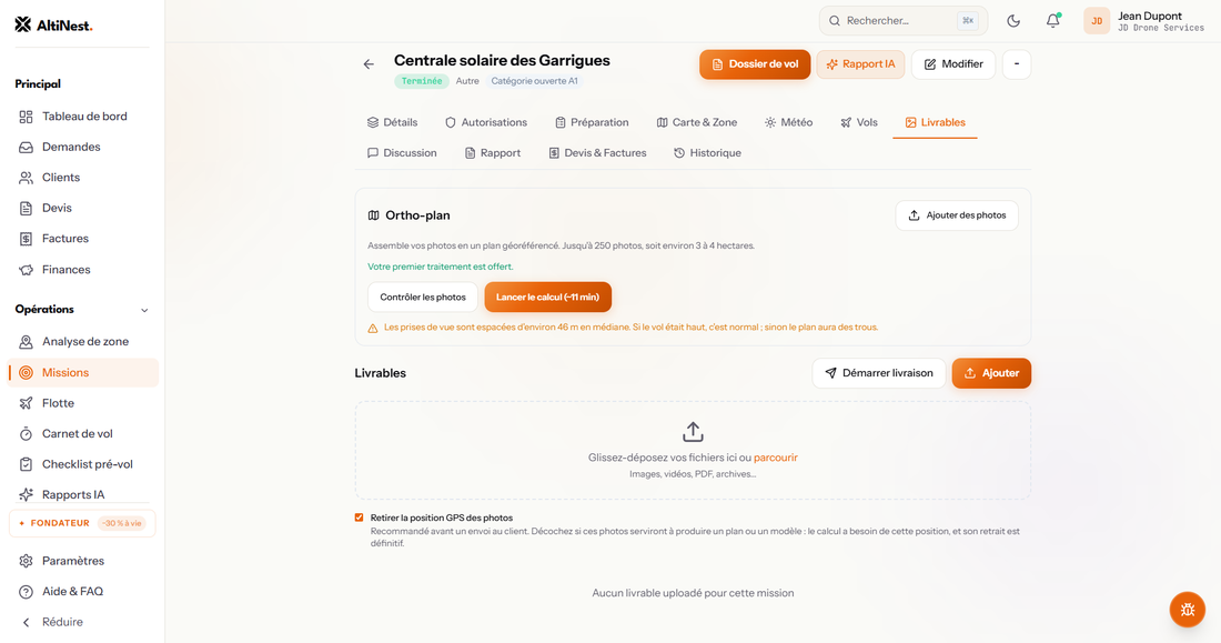 Le contrôle des photos avant le calcul : la durée est annoncée, et ce qui cloche est dit tout de suite.