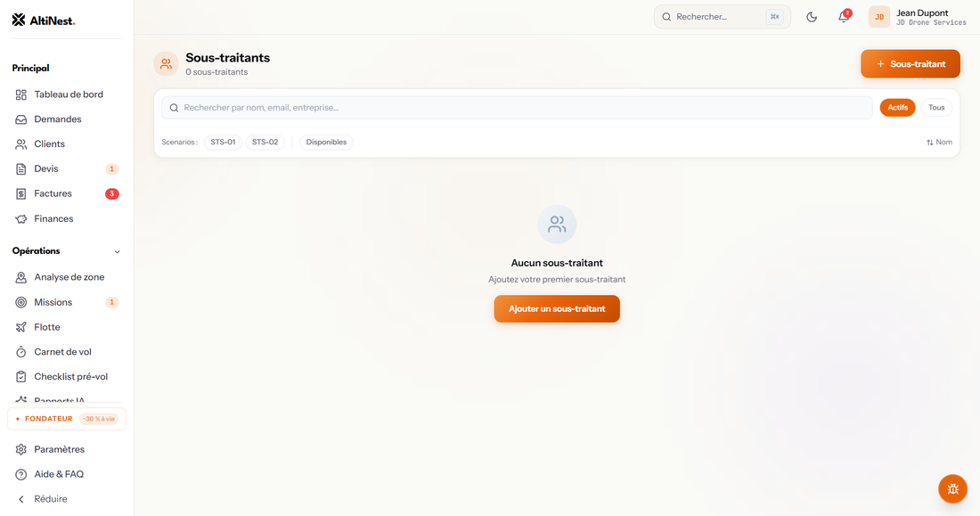 Les partenaires, leur disponibilité, leurs qualifications et leur portail.